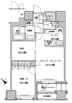 ウエストパークタワー池袋 1408 間取り図