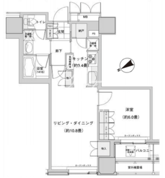 ウエストパークタワー池袋 304 間取り図