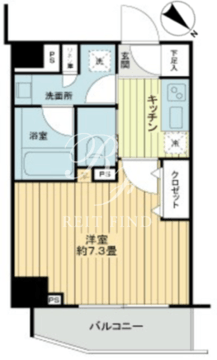 フレシア中目黒 302 間取り図