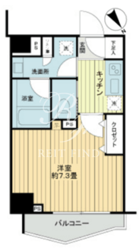 フレシア中目黒 502 間取り図