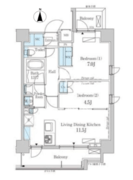 パークアクシス芝浦 1003 間取り図