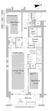 コンフォリア下落合 206 間取り図