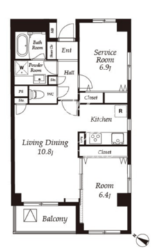 カスタリア目黒 103 間取り図