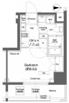 プラウドフラット門前仲町1 1005 間取り図