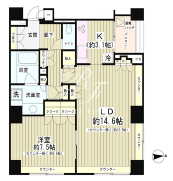 パークアクシス白金台南 402 間取り図