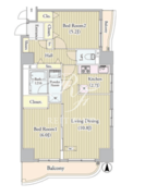 センテニアルタワー 1703 間取り図