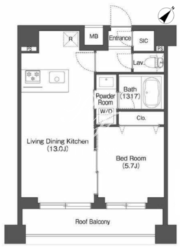 アイフラット中目黒 603 間取り図