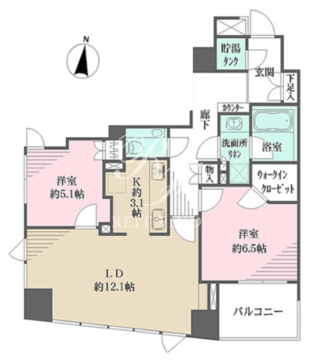 ザ・レジデンス平河町 602 間取り図