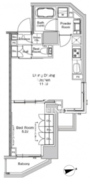 プラウドフラット門前仲町5 608 間取り図