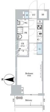 ディームス蔵前 702 間取り図