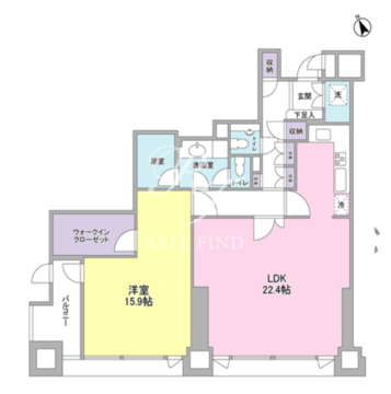 愛宕ビューアパートメント 1603 間取り図