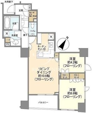 パークホームズ日本橋浜町二丁目ローレルアイ 504 間取り図