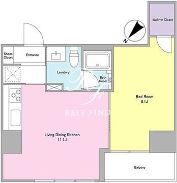 ルココン人形町 1001 間取り図