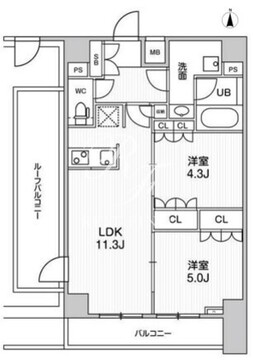 ザ・レジデンス神楽坂 2-702 間取り図
