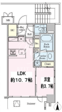 クレストコート押上 204 間取り図