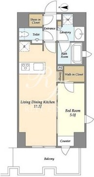 リバーレ麻布十番 802 間取り図
