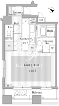 パークアクシス麻布仙台坂 804 間取り図