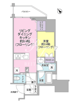 インプレストコア武蔵小山 1105 間取り図