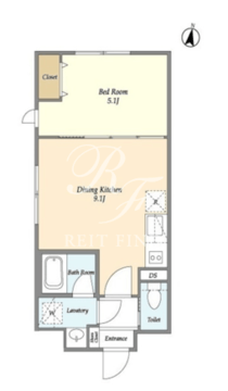 ラドゥセール西小山 102 間取り図