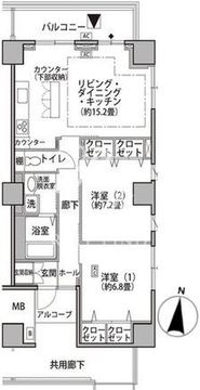 東雲キャナルコートCODAN 21-1101 間取り図