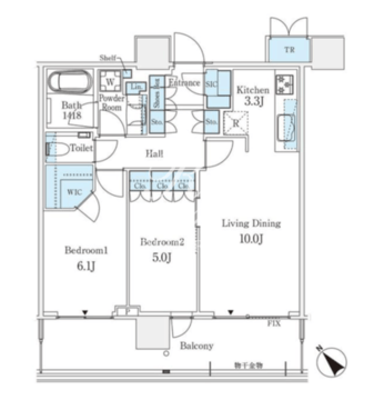 パークシティ武蔵小山ザタワー 504 間取り図