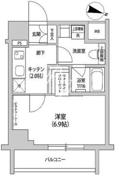 グランドルチェ門前仲町 1202 間取り図