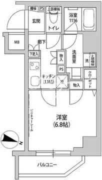 グランドルチェ門前仲町 1203 間取り図