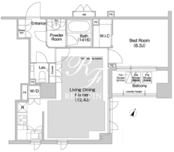 コンフォリア日本橋人形町イースト 1008 間取り図