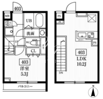 エルファーロ神楽坂 403 間取り図