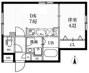 エルファーロ神楽坂 202 間取り図