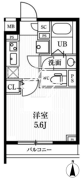 エルファーロ神楽坂 204 間取り図