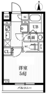 エルファーロ神楽坂 303 間取り図
