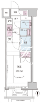 オルタナ神楽坂 1-304 間取り図