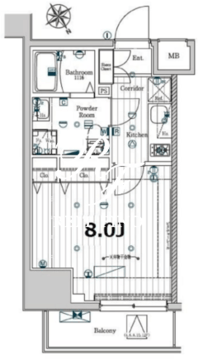 メイクスデザイン門前仲町ガーデン 502 間取り図