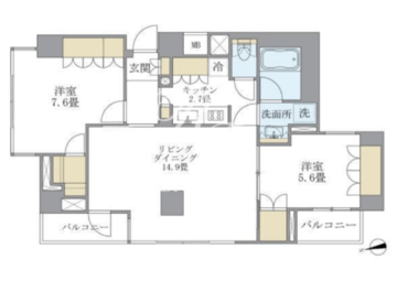 アパートメンツ南麻布2 802 間取り図
