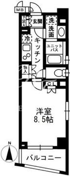 レジディア中落合 A206 間取り図