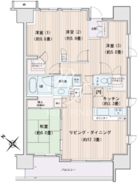 エスティメゾン豊洲レジデンス A-518 間取り図