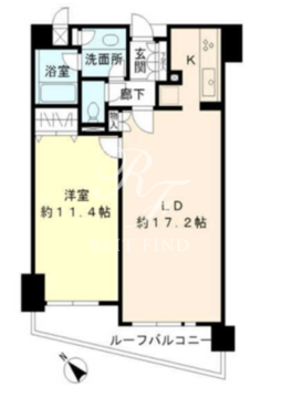 ヒューリック目黒三田 605 間取り図