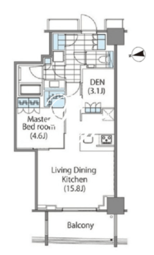 コンフォリア新宿イーストサイドタワー 1102 間取り図