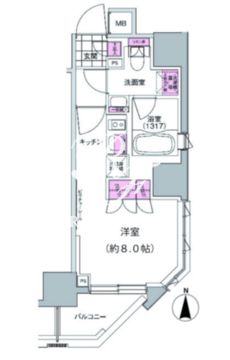 プレジリア東日本橋 504 間取り図