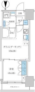 レジディア蒲田プレイス 702 間取り図