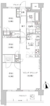 コンフォリア目黒青葉台 216 間取り図