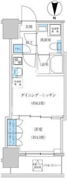 レジディア蒲田プレイス 1103 間取り図