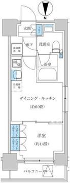レジディア蒲田プレイス 1402 間取り図