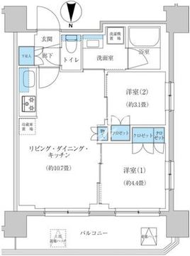 レジディア蒲田プレイス 1303 間取り図