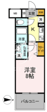 D-room早稲田 808 間取り図