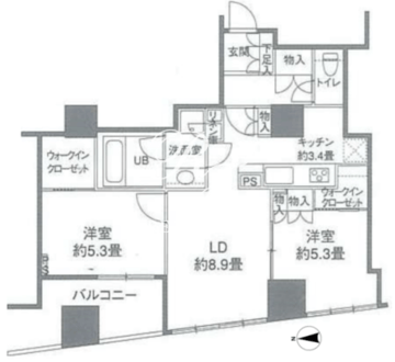 カスタリアタワー品川シーサイド 1901 間取り図