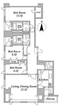 プライムスクエアシティ 1001 間取り図