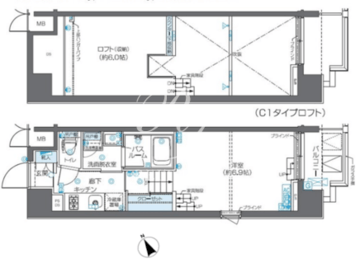 ズーム芝浦 301 間取り図