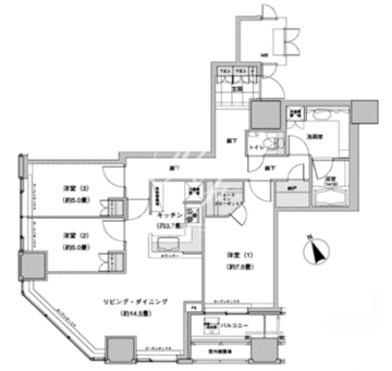 ウエストパークタワー池袋 2904 間取り図